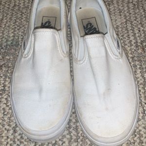 white slip on vans